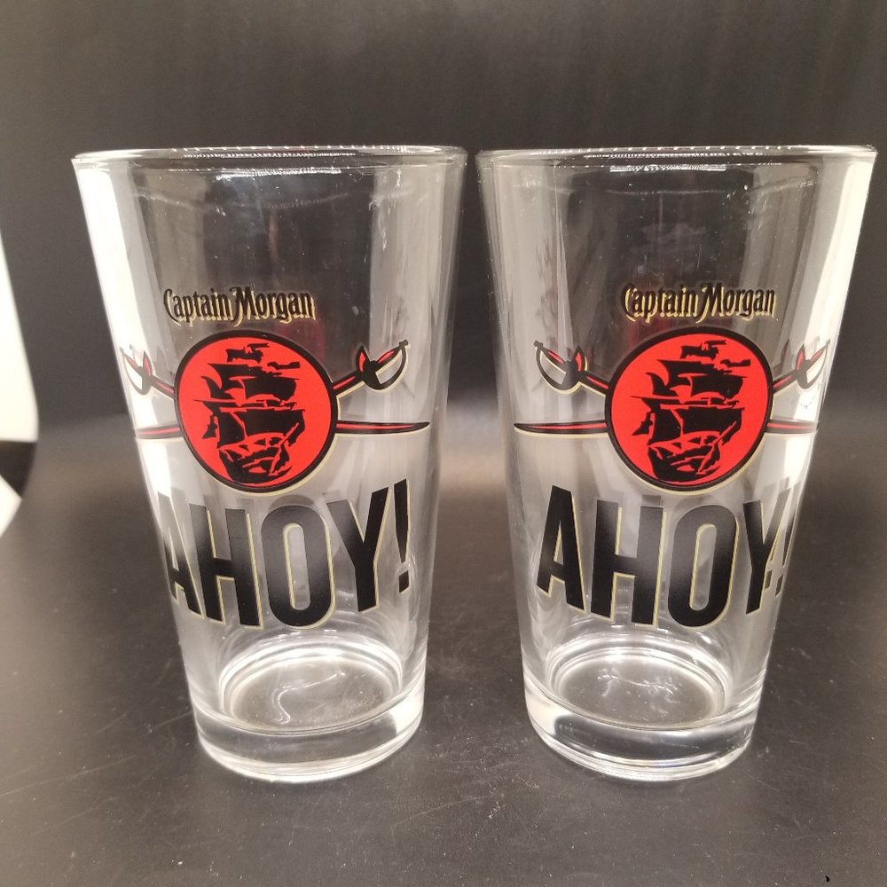 CAPTAIN MORGAN AHOY DRINKING GLASSES 